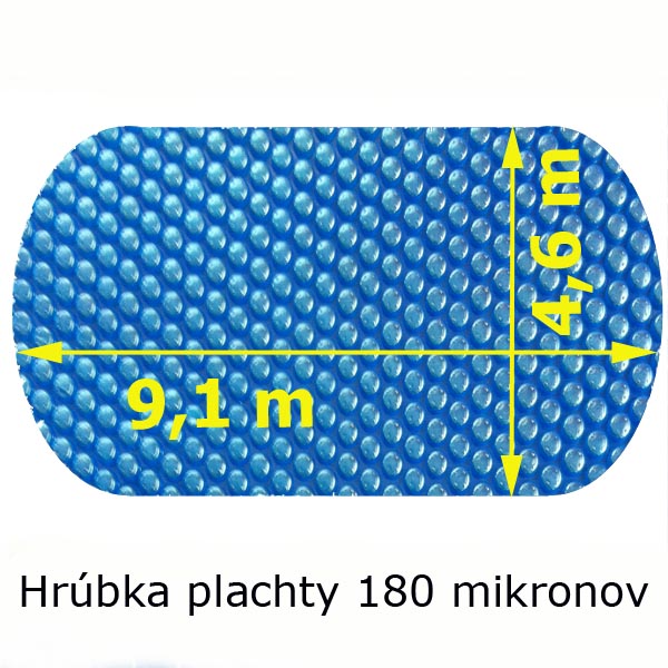 Solárna plachta na bazén modrá oválna 9,1 x 4,6 m