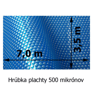 Solárna plachta obdľžnik 7x3,5 m modrá 500 mic
